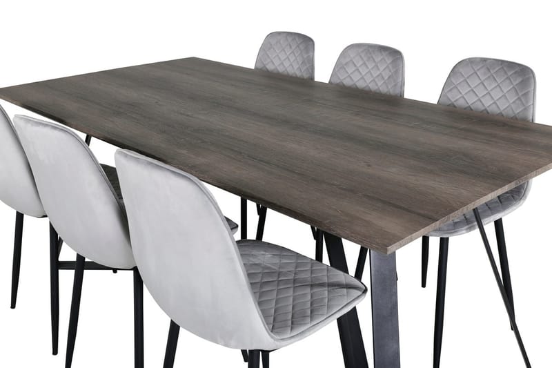 Rektangulär matgrupp Venture Home Natur 6st - Møbler - Bord - Spisegrupper