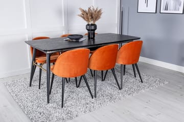 Rektangulär matgrupp Venture Home Rostig Orange Svart 6st - Møbler - Bord - Spisegrupper
