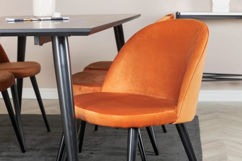 Rektangulär matgrupp Venture Home Rostig Orange Svart 6st - Møbler - Bord - Spisegrupper