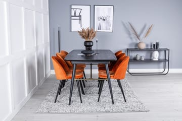 Rektangulär matgrupp Venture Home Rostig Orange Svart 6st - Møbler - Bord - Spisegrupper