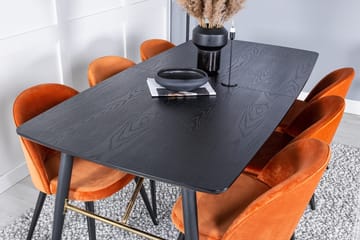 Rektangulär matgrupp Venture Home Rostig Orange Svart 6st - Møbler - Bord - Spisegrupper