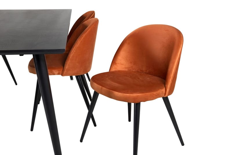 Rektangulär matgrupp Venture Home Rostig Orange Svart 6st - Møbler - Bord - Spisegrupper