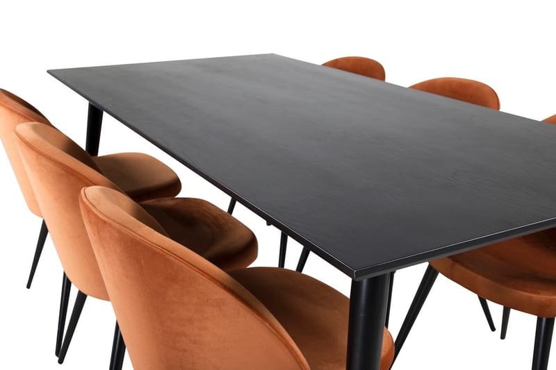 Rektangulär matgrupp Venture Home Rostig Orange Svart 6st - Møbler - Bord - Spisegrupper