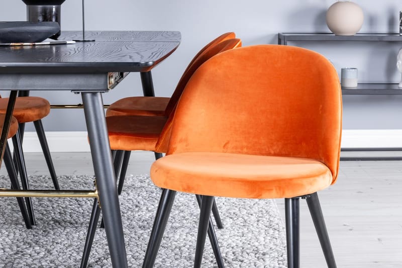 Rektangulär matgrupp Venture Home Rostig Orange Svart 6st - Møbler - Bord - Spisegrupper
