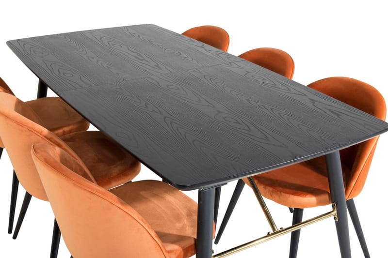 Rektangulär matgrupp Venture Home Rostig Orange Svart 6st - Møbler - Bord - Spisegrupper