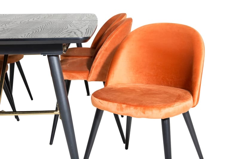 Rektangulär matgrupp Venture Home Rostig Orange Svart 6st - Møbler - Bord - Spisegrupper