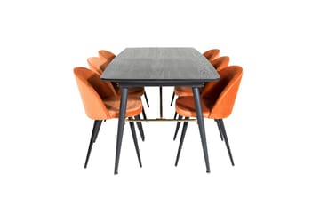 Rektangulär matgrupp Venture Home Rostig Orange Svart 6st - Møbler - Bord - Spisegrupper