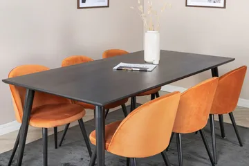 Rektangulär matgrupp Venture Home Rostig Orange Svart 6st - Møbler - Bord - Spisegrupper
