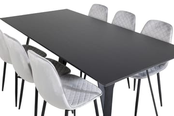 Rektangulär matgrupp Venture Home Svart 6st - Møbler - Bord - Spisegrupper