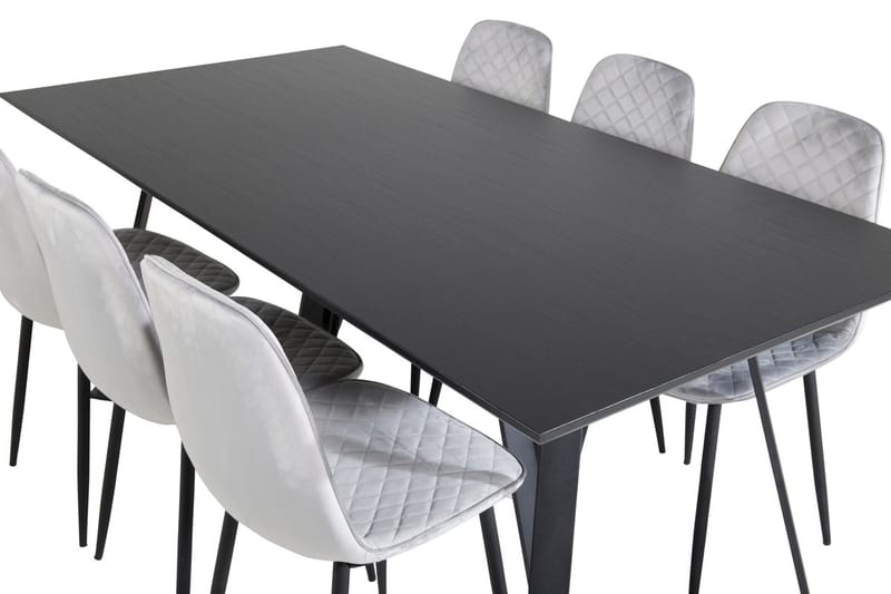 Rektangulär matgrupp Venture Home Svart 6st - Møbler - Bord - Spisegrupper