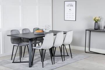 Rektangulär matgrupp Venture Home Svart 6st - Møbler - Bord - Spisegrupper