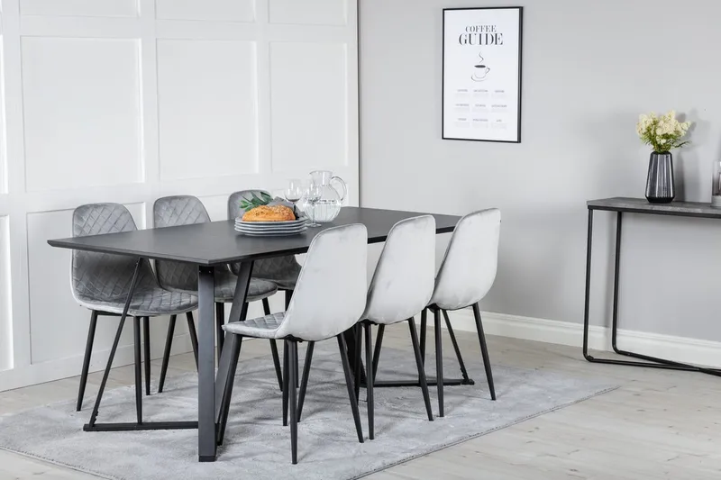 Rektangulär matgrupp Venture Home Svart 6st