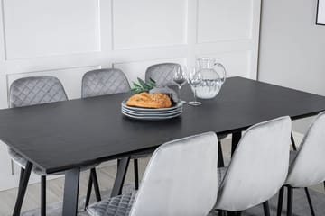 Rektangulär matgrupp Venture Home Svart 6st - Møbler - Bord - Spisegrupper