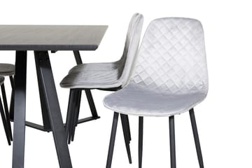 Rektangulär matgrupp Venture Home Svart 6st - Møbler - Bord - Spisegrupper