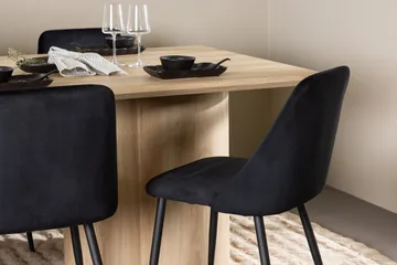 Rektangulär matgrupp Venture Home Svart Ljust trä 6st - Møbler - Bord - Spisegrupper
