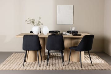 Rektangulär matgrupp Venture Home Svart Ljust trä 6st - Møbler - Bord - Spisegrupper