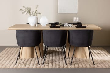 Rektangulär matgrupp Venture Home Svart Ljust trä 6st - Møbler - Bord - Spisegrupper