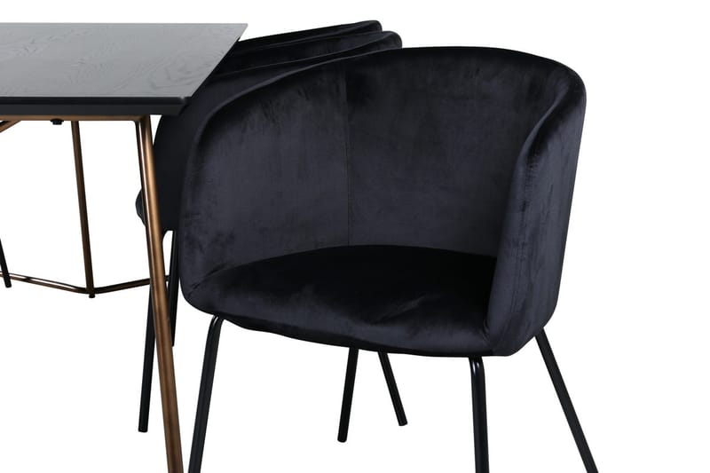 Rektangulär matgrupp Venture Home Svart Mässing - Møbler - Bord - Spisegrupper
