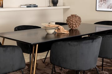 Rektangulär matgrupp Venture Home Svart Mässing - Møbler - Bord - Spisegrupper