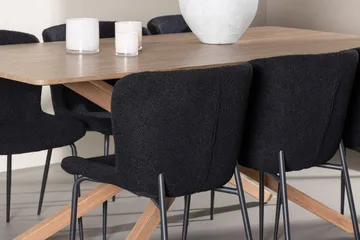 Rektangulär matgrupp Venture Home Svart Mocka 6st - Møbler - Bord - Spisegrupper