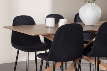 Rektangulär matgrupp Venture Home Svart Mocka 6st - Møbler - Bord - Spisegrupper