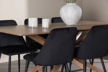 Rektangulär matgrupp Venture Home Svart Mocka 6st - Møbler - Bord - Spisegrupper
