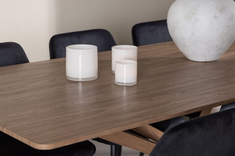 Rektangulär matgrupp Venture Home Svart Mocka 6st - Møbler - Bord - Spisegrupper