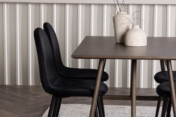Rektangulär matgrupp Venture Home Svart Mörkbrun 4st - Mørkebrun - Møbler - Bord - Spisegrupper
