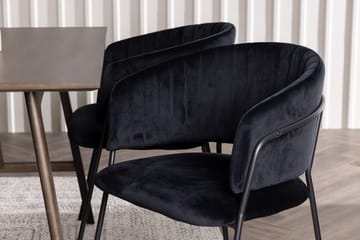 Rektangulär matgrupp Venture Home Svart Mörkbrun 4st - Møbler - Bord - Spisegrupper