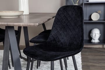 Rektangulär matgrupp Venture Home Svart Natur 6st - Møbler - Bord - Spisegrupper
