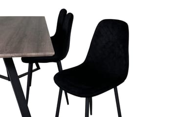 Rektangulär matgrupp Venture Home Svart Natur 6st - Møbler - Bord - Spisegrupper