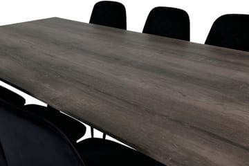 Rektangulär matgrupp Venture Home Svart Natur 6st - Møbler - Bord - Spisegrupper