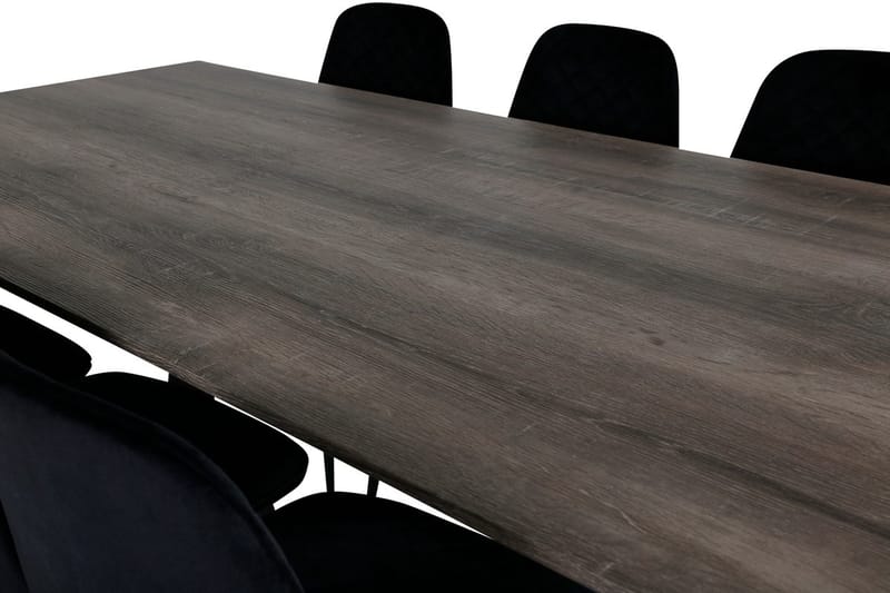 Rektangulär matgrupp Venture Home Svart Natur 6st - Møbler - Bord - Spisegrupper