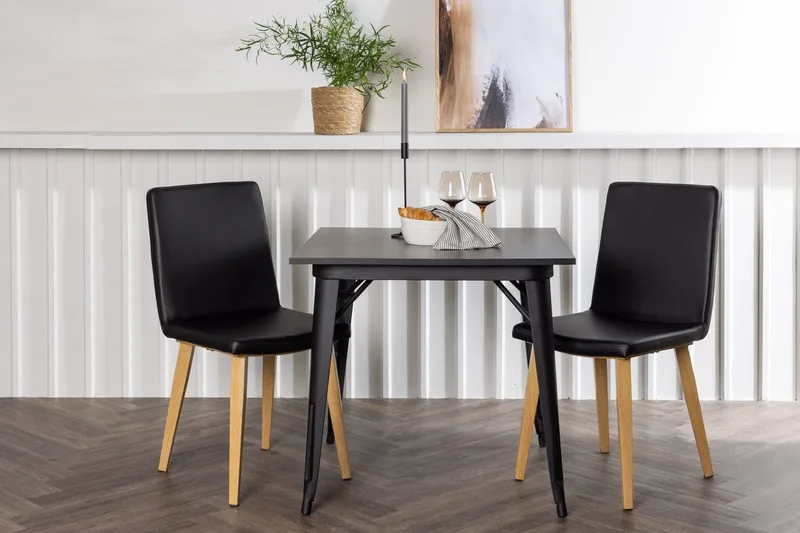 Rektangulär matgrupp Venture Home Svart Svart 2st