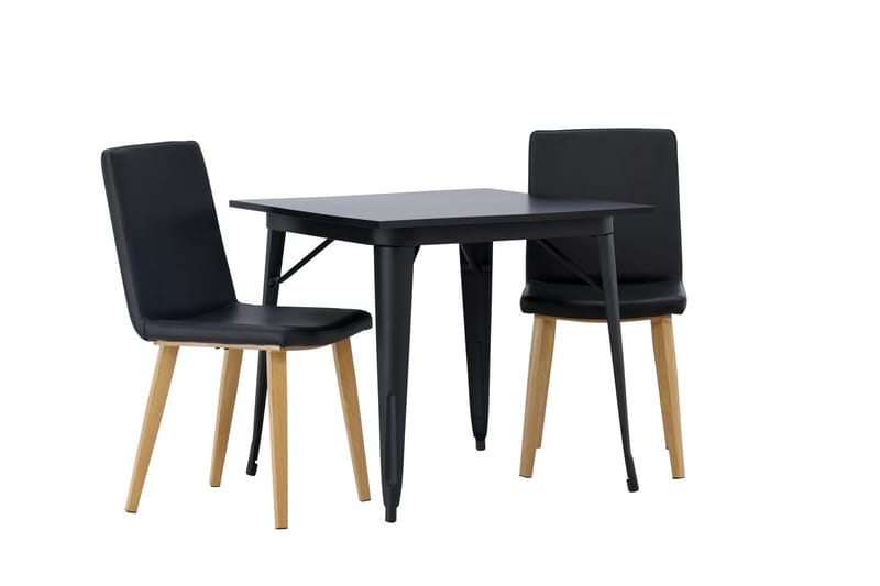 Rektangulär matgrupp Venture Home Svart Svart 2st - Møbler - Bord - Spisegrupper