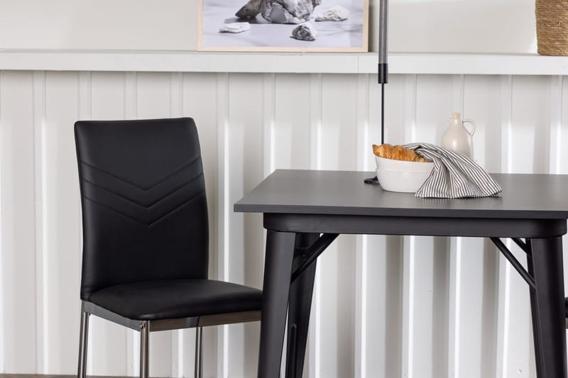 Rektangulär matgrupp Venture Home Svart Svart 2st - Møbler - Bord - Spisegrupper