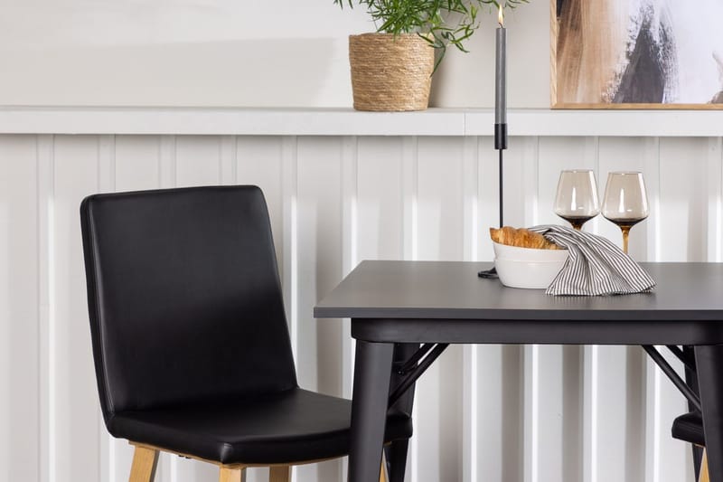 Rektangulär matgrupp Venture Home Svart Svart 2st - Møbler - Bord - Spisegrupper