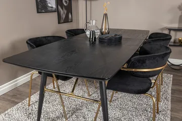 Rektangulär matgrupp Venture Home Svart Svart 4st - Møbler - Bord - Spisegrupper