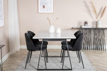 Rektangulär matgrupp Venture Home Svart Svart 4st - Møbler - Bord - Spisegrupper