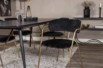 Rektangulär matgrupp Venture Home Svart Svart 4st - Møbler - Bord - Spisegrupper