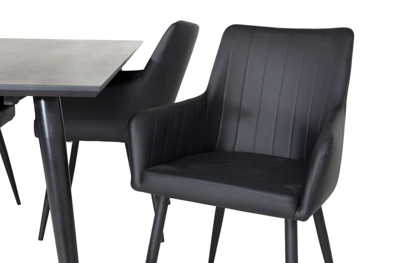 Rektangulär matgrupp Venture Home Svart Svart 4st - Møbler - Bord - Spisegrupper