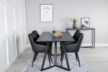 Rektangulär matgrupp Venture Home Svart Svart 4st - Møbler - Bord - Spisegrupper