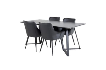 Rektangulär matgrupp Venture Home Svart Svart 4st - Møbler - Bord - Spisegrupper