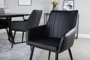 Rektangulär matgrupp Venture Home Svart Svart 4st - Møbler - Bord - Spisegrupper