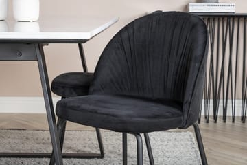 Rektangulär matgrupp Venture Home Svart Svart 4st - Møbler - Bord - Spisegrupper