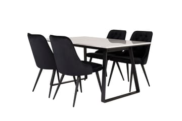 Rektangulär matgrupp Venture Home Svart Svart 4st - Møbler - Bord - Spisegrupper