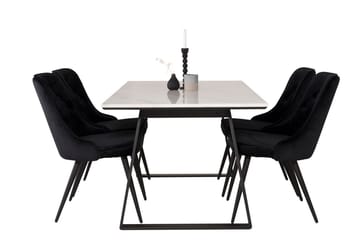 Rektangulär matgrupp Venture Home Svart Svart 4st - Møbler - Bord - Spisegrupper