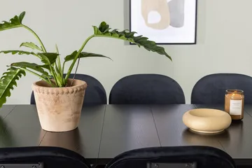 Rektangulär matgrupp Venture Home Svart Svart 6st - Møbler - Bord - Spisegrupper