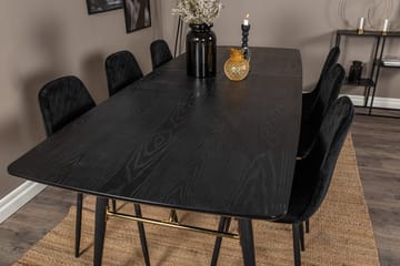 Rektangulär matgrupp Venture Home Svart Svart 6st - Møbler - Bord - Spisegrupper