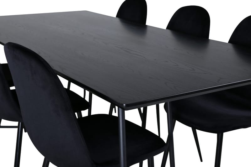 Rektangulär matgrupp Venture Home Svart Svart 6st - Møbler - Bord - Spisegrupper